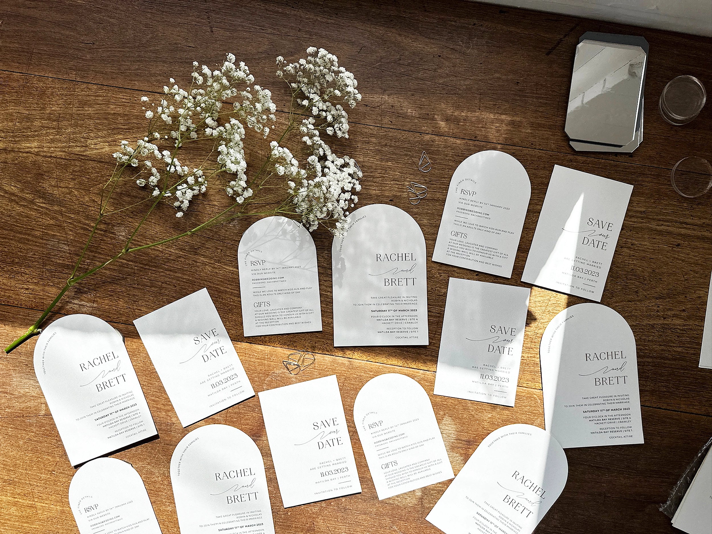 Felicitations Wedding Invitation Stationery Perth Australia Santorini