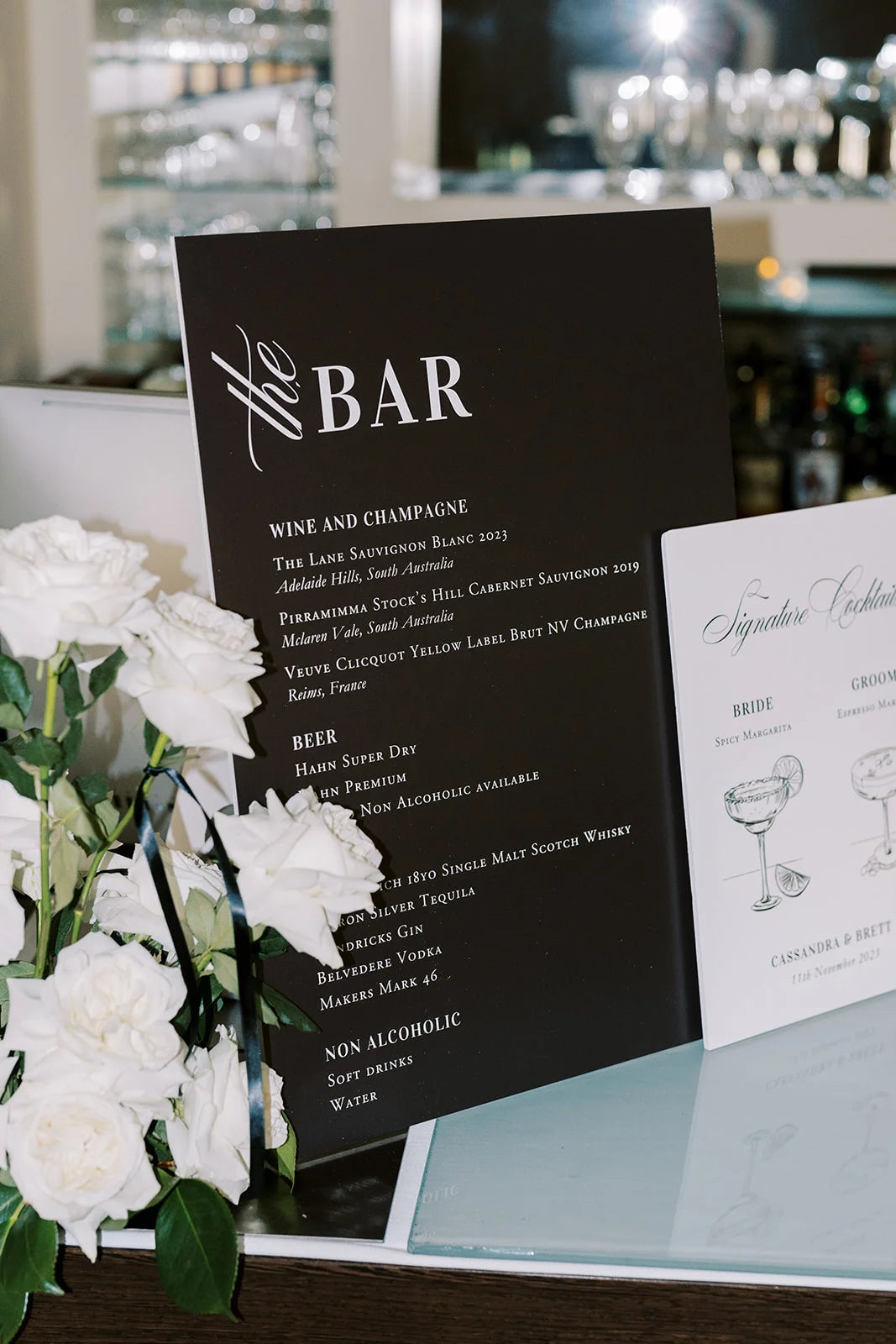 Bar menu
