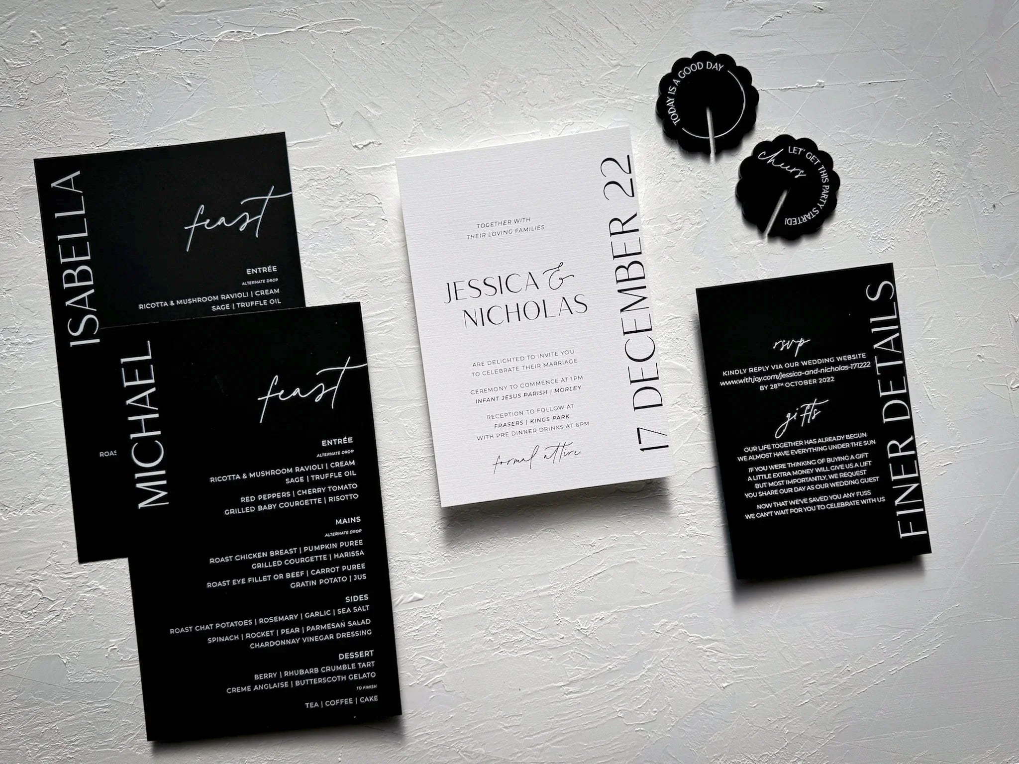 Felicitations Wedding Invitation Stationery Perth Australia St Moritz